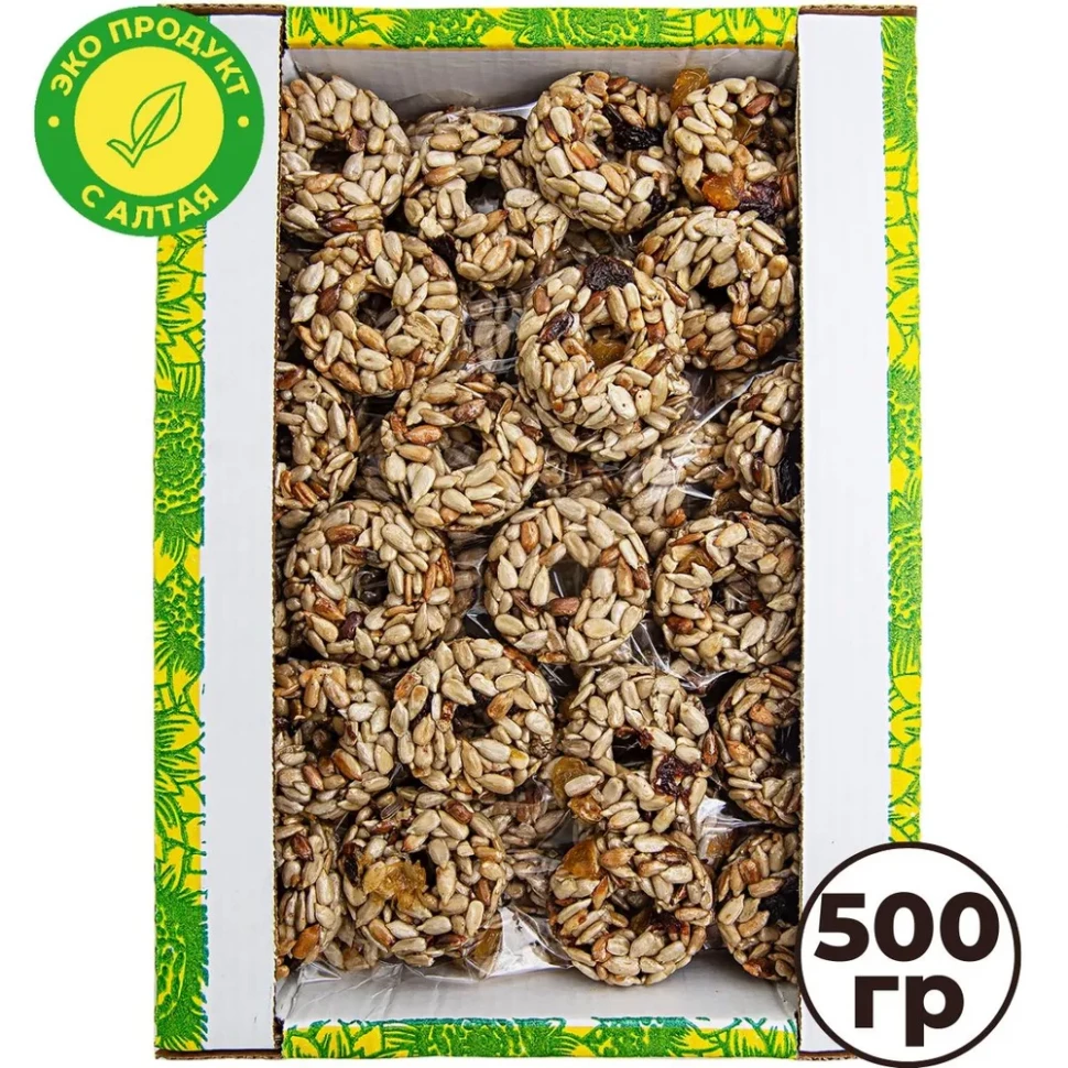  Козинаки из подсолнечника с медом и сухофруктами "Зачетные" 500г в Кинешме