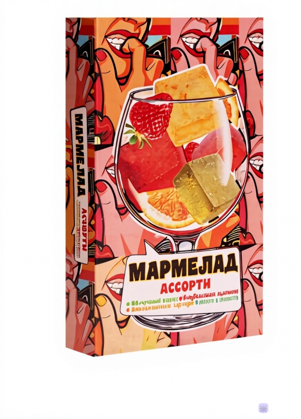 №2 Мармелад АлкоАссорти(яблочный виски, клубничный просекко, апельсиновый вермут, лайм текила) 110г в Кинешме