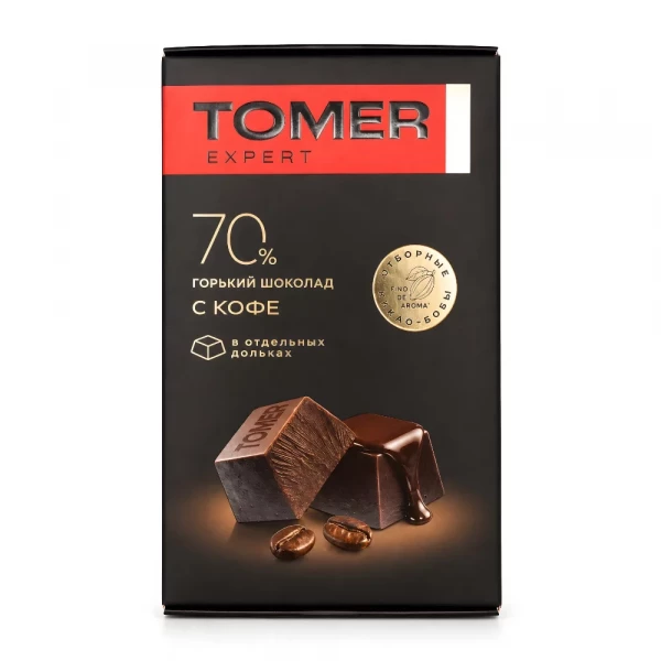 №1 Фабрика Томер  Горький (70%) шоколад с КОФЕ, 90г  в Кинешме