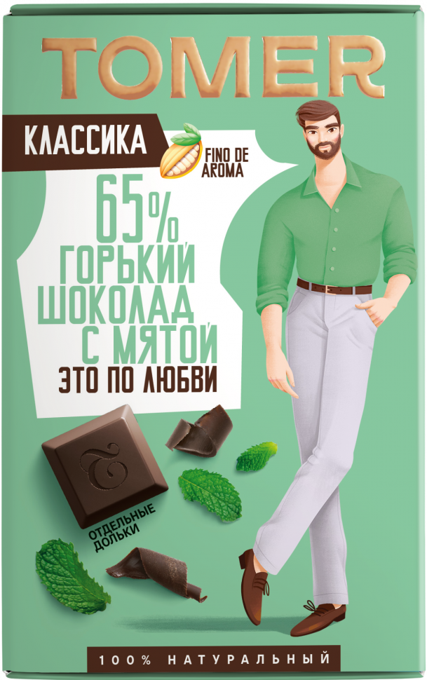  Фабрика Томер  Горький шоколад с МЯТОЙ, 90г в Кинешме